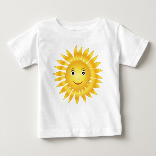 Happy Sun die Emoji Yellow Cute Sunny glimlacht (Voorkant)