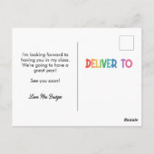 Happy Sun Een stralend schooljaar van de leraar Briefkaart (Achterkant)