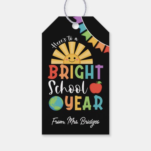 Happy Sun Een stralend schooljaar van de leraar Cadeaulabel (Voorkant)