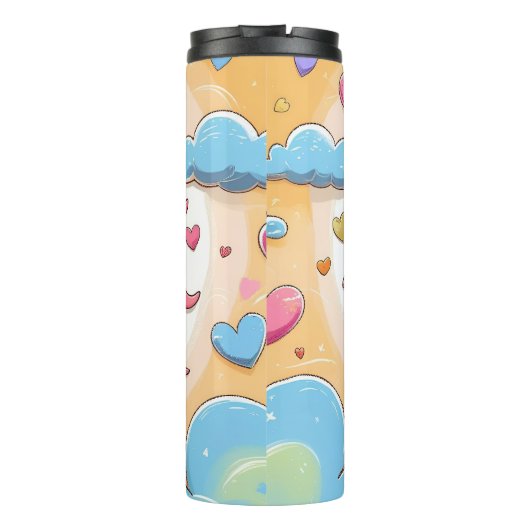 Happy Sun en Clouds Nursery Design Thermosbeker (Achterkant)