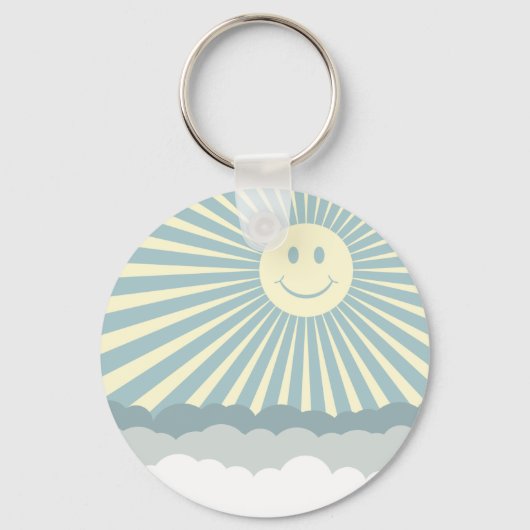 Happy Sun en Clouds Sleutelhanger (Voorkant)