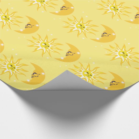 Happy Sun en Moon Wrapping Paper Cadeaupapier (Hoek)