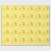 Happy Sun en Moon Wrapping Paper Cadeaupapier (Vlak)