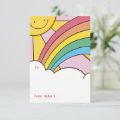 Happy Sun en Rainbow Cute Classroom Valentijn Kaart (Staand voorkant)