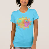 Happy Sun Face Abstracte Art Draag T-shirt (Voorkant)