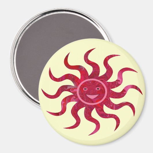 Happy Sun Face Design Magneet (Voorkant / Achterkant)