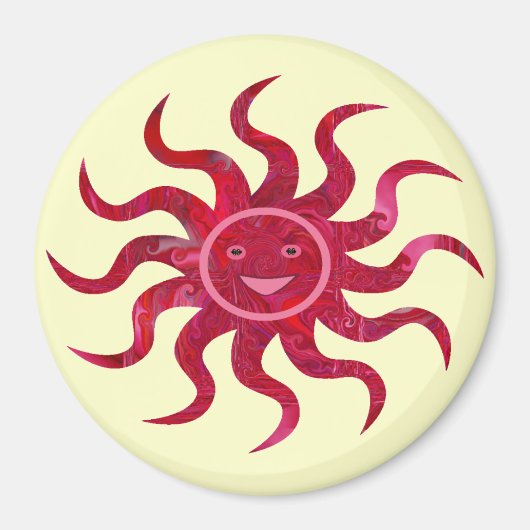 Happy Sun Face Design Magneet (Voorkant)