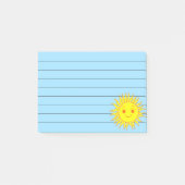 Happy Sun Face Tekening Lined Post-it® Notes (Voorkant)