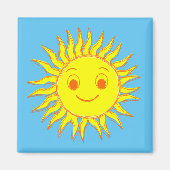 Happy Sun Face Tekening Magneet (Voorkant)