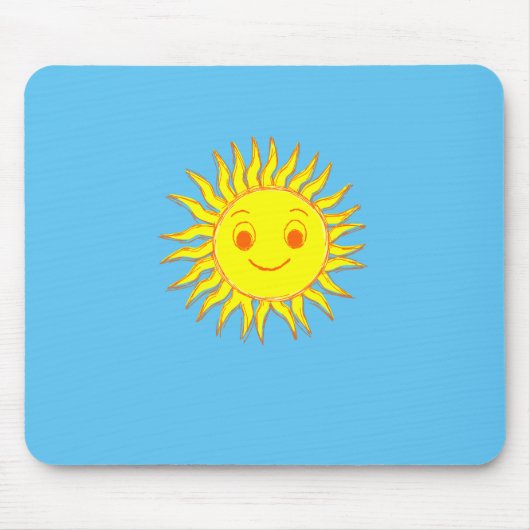 Happy Sun Face Tekening Muismat (Voorkant)