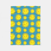 Happy Sun Face Tekening Patroon Fleece Deken (Voorkant)