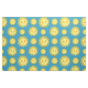 Happy Sun Face Tekening Stof