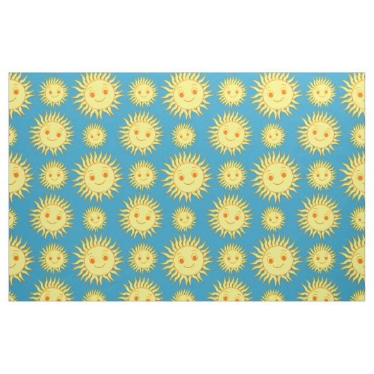 Happy Sun Face Tekening Stof (Yard (91,4 cm))