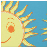 Happy Sun Face Tekening Stof (Close Up)