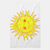 Happy Sun Face Tekening Theedoek (Verticaal)