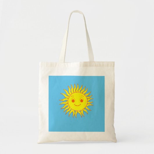 Happy Sun Face Tekening Tote Bag (Voorkant)