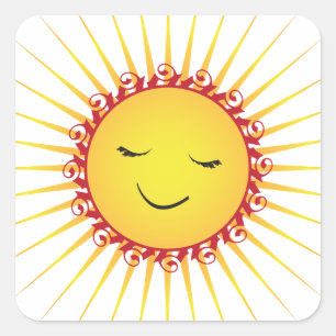 Happy Sun -fun- Vierkante Sticker