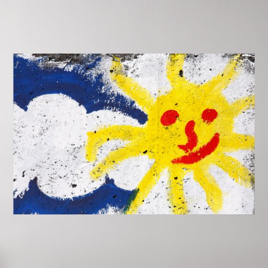 Happy Sun-gezicht glimlacht Poster (Voorkant)