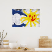 Happy Sun-gezicht glimlacht Poster (Keuken)