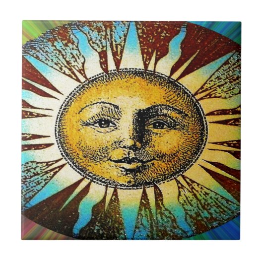Happy Sun God Gedrukte Gifts Tegeltje (Voorkant)