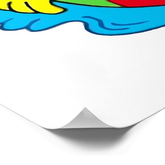 Happy Sun in de pool Poster (Hoek)