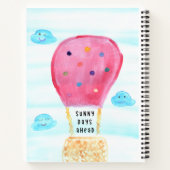 Happy Sun in Hot Air ballon met Cloud Friends Notitieboek (Achterkant)