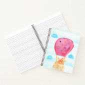 Happy Sun in Hot Air ballon met Cloud Friends Notitieboek (Binnen)