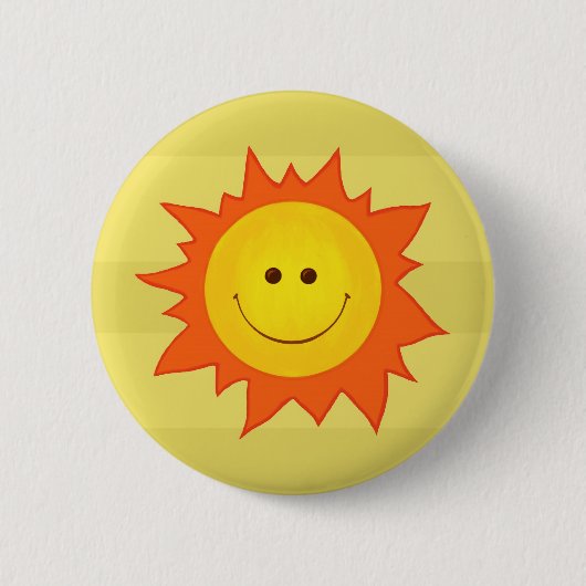 Happy sun-knop ronde button 5,7 cm (Voorkant)
