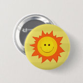 Happy sun-knop ronde button 5,7 cm (Voorkant /achterkant)