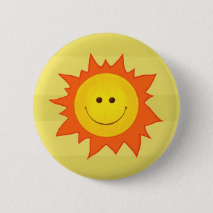 Happy sun-knop ronde button 5,7 cm
