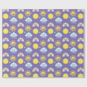 Happy Sun, maan, Cloud en Rainbow Wrapping Paper Cadeaupapier (Vlak)