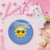 Happy Sun met regenboog en quote Papieren Bordje (Feest)