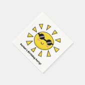 Happy Sun met zonnebril verjaardagsfeestje Servet (Hoek)