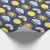 Happy Sun, Moon, Cloud en Rainbow Cadeaupapier (Hoek)