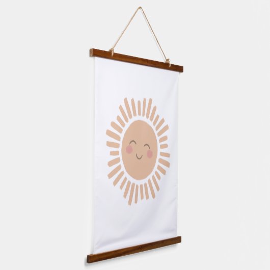 Happy Sun Neutral Nursery Decor Hangend Wandkleed (Gebogen)