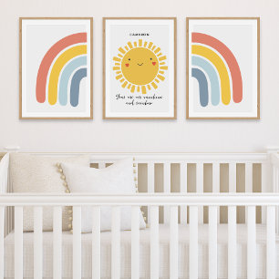 Happy Sun Rainbow Gepersonaliseerde kinderkamer De Muurkunst Sets