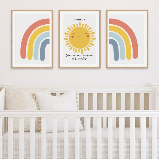 Happy Sun Rainbow Gepersonaliseerde kinderkamer De Muurkunst Sets