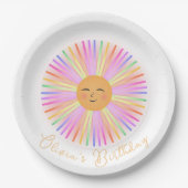 Happy Sun Rainbow Sunshine Papieren Bordje (Voorkant)