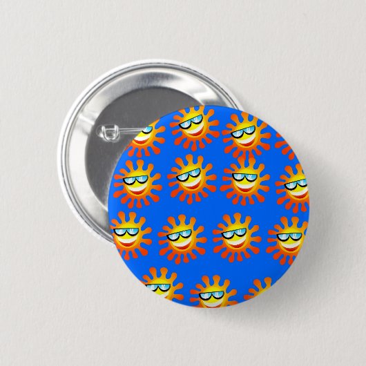 Happy Sun Ronde Button 5,7 Cm (Voorkant /achterkant)