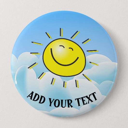 Happy Sun Round Button (Voorkant)