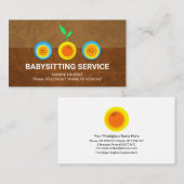 Happy Sun Seedlings Brown Earth Grunge Sitter Visitekaartje (Voorkant / Achterkant)