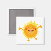 Happy Sun, Sunshine, Summer Solstice Magneet (Voorkant / Achterkant)