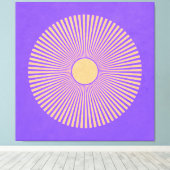 Happy Sunburst Stretched Canvas Print (Insitu (Houten vloer))