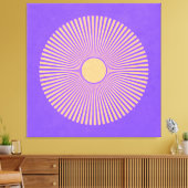 Happy Sunburst Stretched Canvas Print (Insitu (Woonkamer))