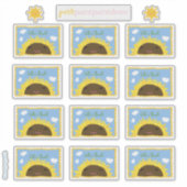Happy Sunflower Bookplate Custom-Cut Vinyl Sticker (Voorkant)