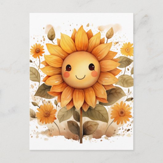 Happy Sunflower Briefkaart (Voorkant)