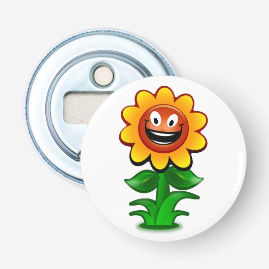 HAPPY SUNFLOWER BUTTON FLESOPENER (Voorkant)