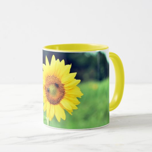Happy Sunflower Ceramic Mok (Voorkant rechts)