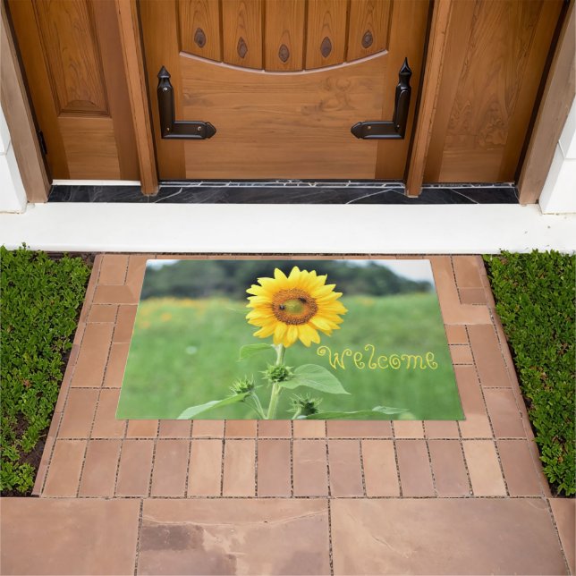 Happy Sunflower Doormat Deurmat (Buiten)