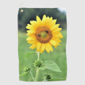 Happy Sunflower Golf Towel Golfhanddoek (Voorkant)